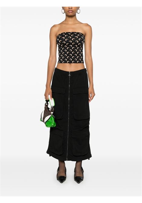 moon printed jersey bustier top black an beige MARINE SERRE | WTS011ACJER0001IT99